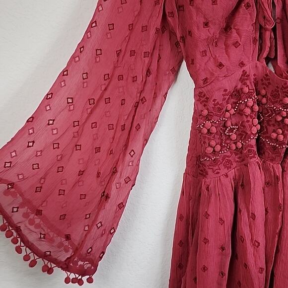 Free People Della Sole Beaded Embroidered Small Mini Dress - Picture 5 of 15